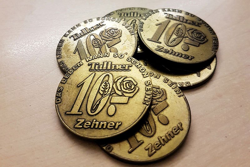 Gutscheinmünzen "Tullner Zehner"
